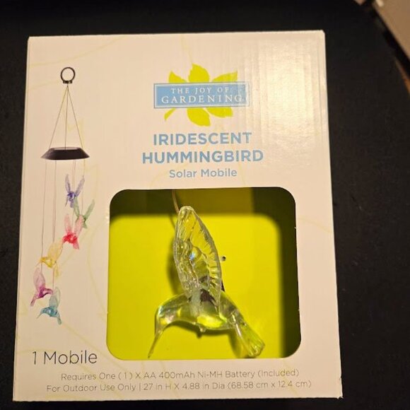 New Iridescent Hummingbird Solar Mobile - Picture 2 of 3